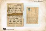 fragmenty listu pisane do rodziny przez Jana Moszyńskiego - urzędnika celnego z obozu koncentracyjnego